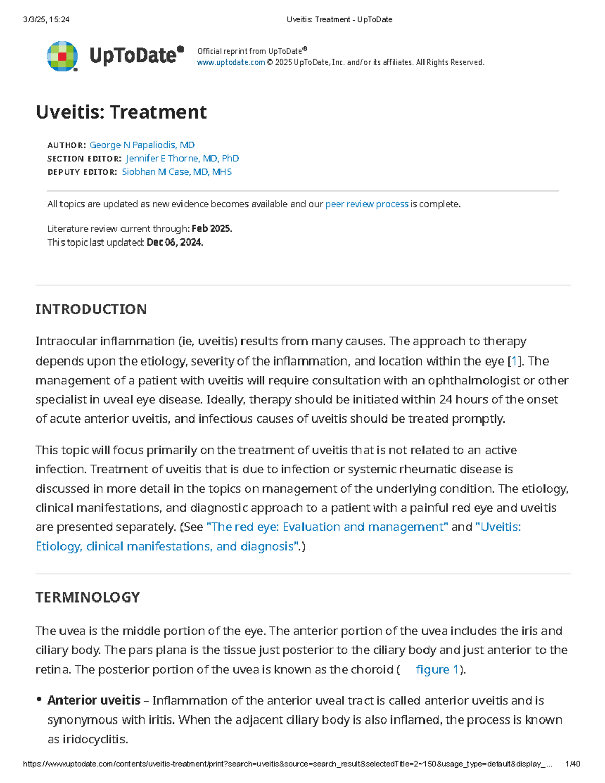 15:24 Uveitis Treatment: Comprehensive Guide and Latest Updates - Studocu