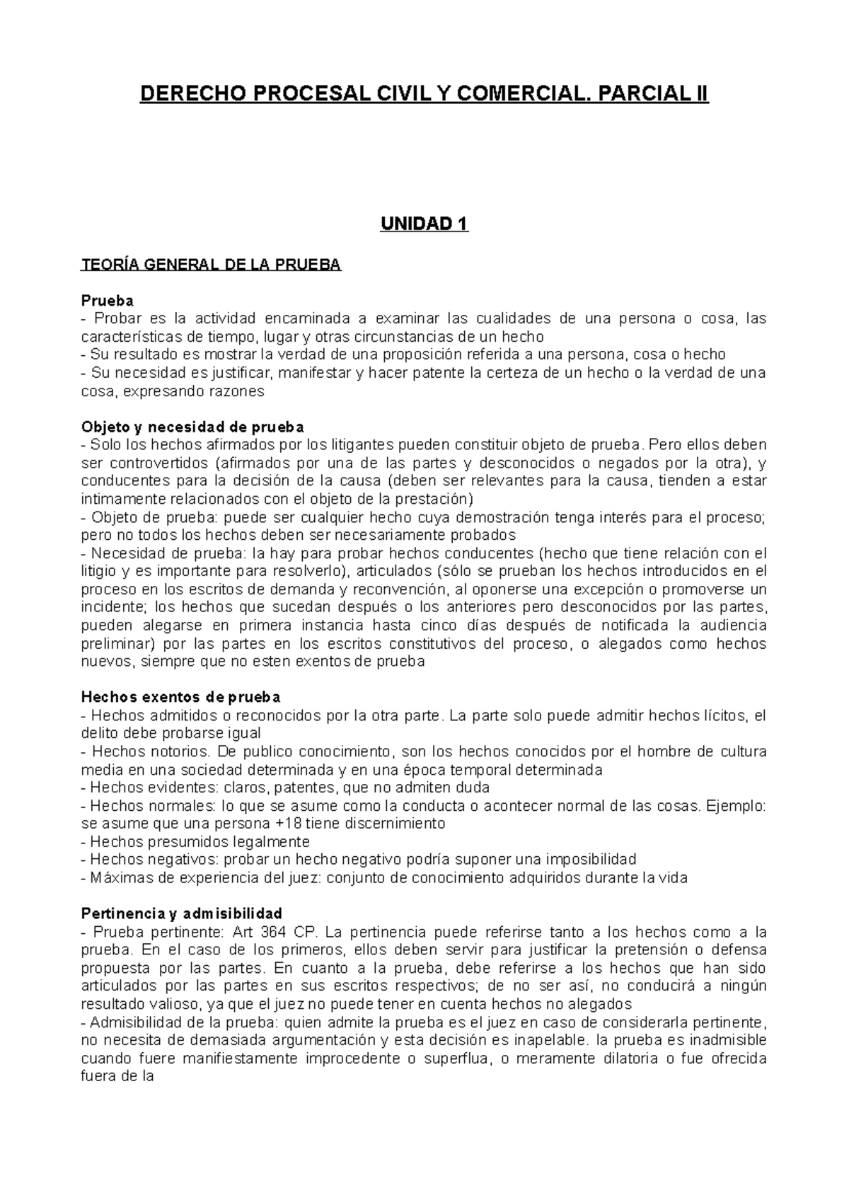 Parcial II - Derecho Procesal Civil y Comercial - Cátedra Ledesma-Valdez - Document Preview