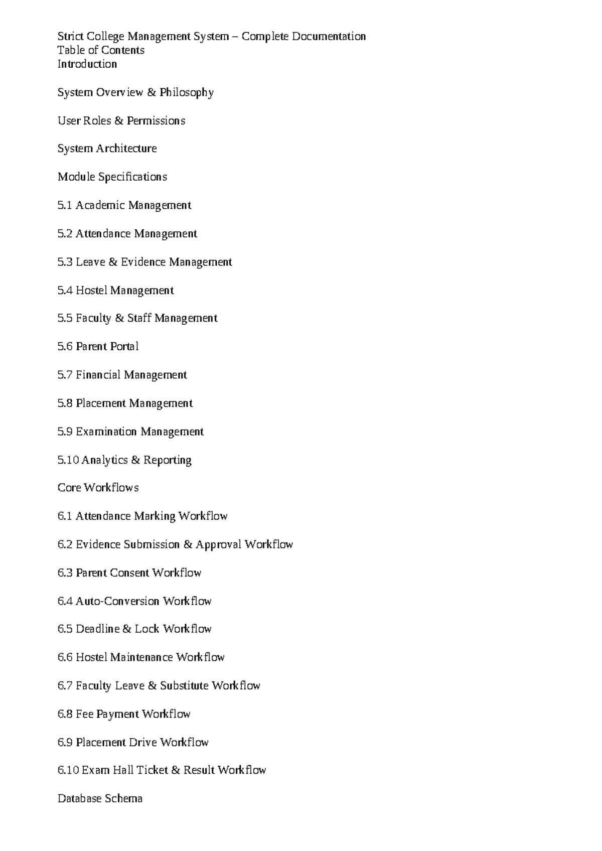 CSE 101: Strict College Management System Complete Documentation - Studocu