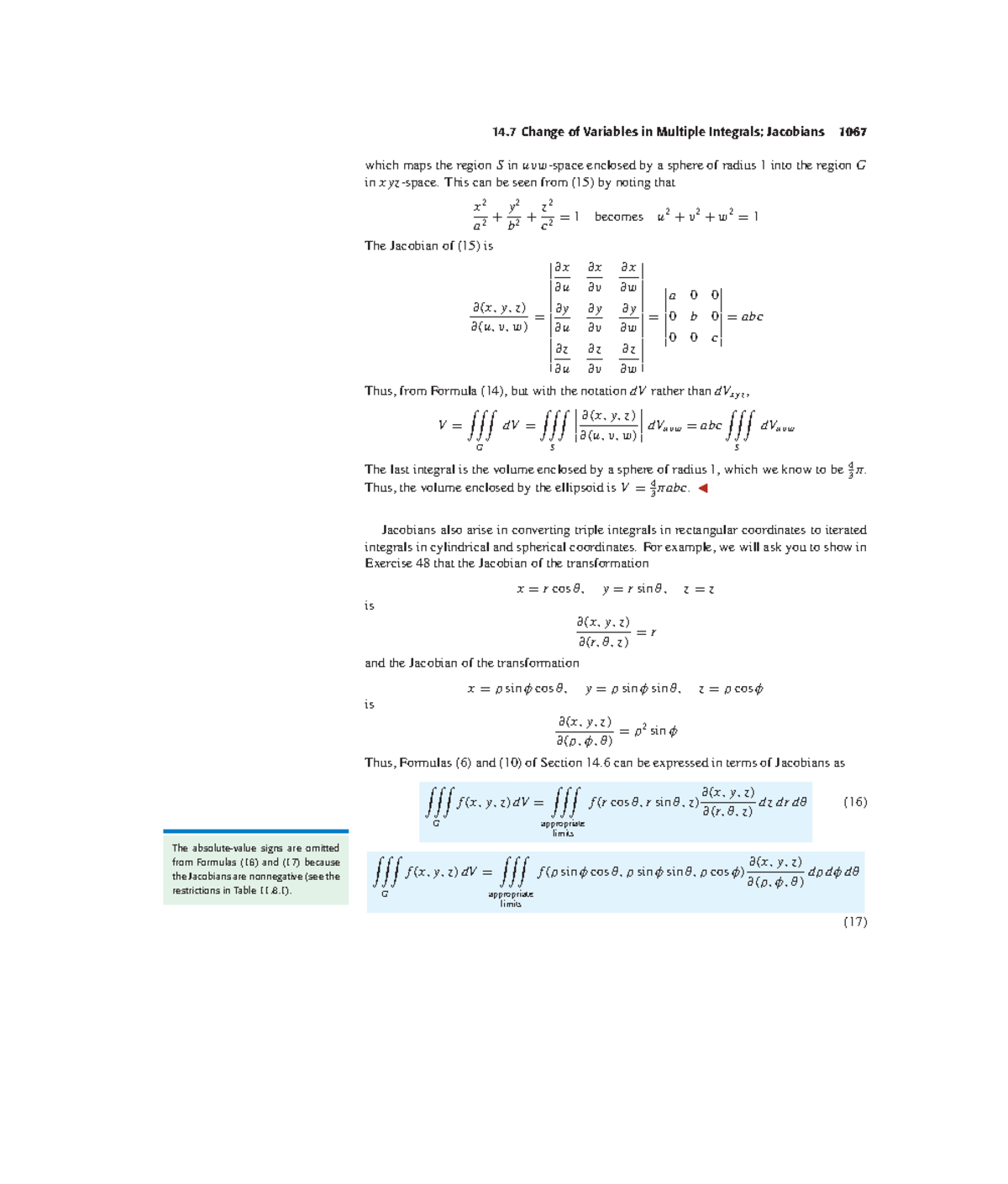 Calculus Anton: Change of Variables in Multiple Jacobians (C14) - Studocu
