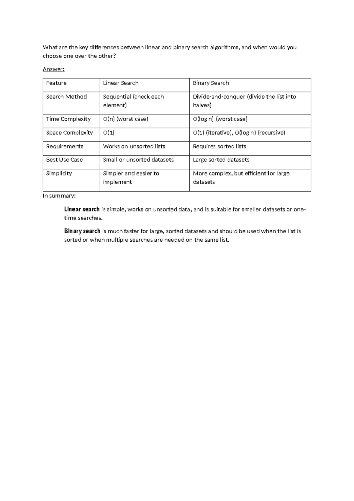 10 - CSi - What are the key differences between linear and binary ...