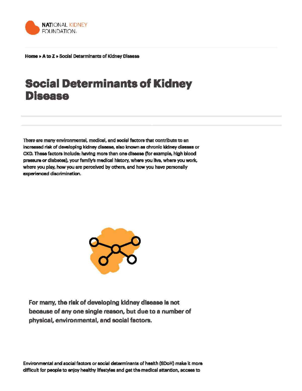 Social Determinants of Kidney Disease: Insights from the National ...