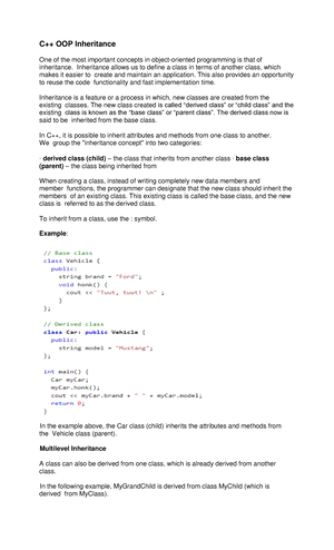 ITE090 Object Oriented Programming in C PLUS PLUS - Object Oriented ...