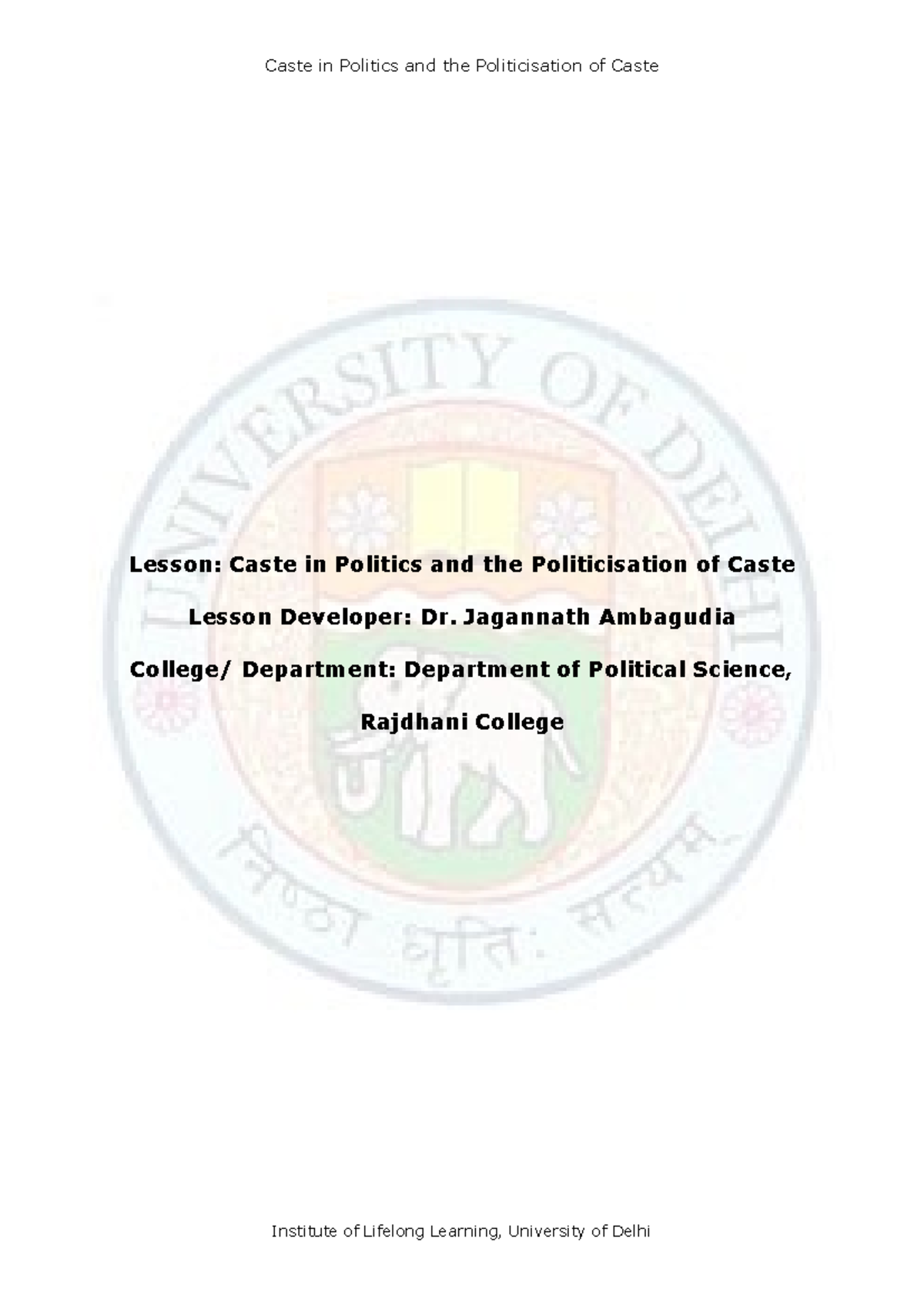 Caste and Politics: An In-Depth Analysis of Caste Dynamics in India ...