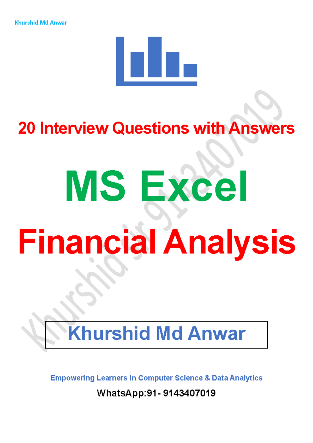 20 Interview Questions with Answers MS Excel Financial Analysis - 20 ...
