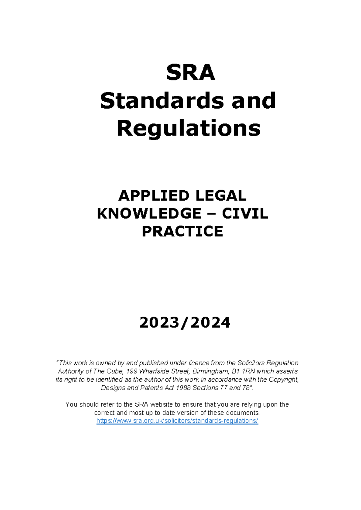 ALK SRA Standards and Regulations 23-24 - SRA Standards and Regulations ...
