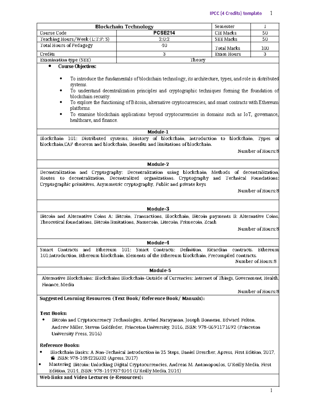 Blockchain Technology Overview: PCSE214 Course Notes - Studocu
