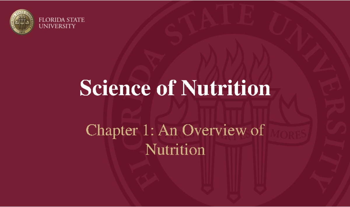 Nutrition Science CH1: Overview of Dietary Choices & Health - Studocu