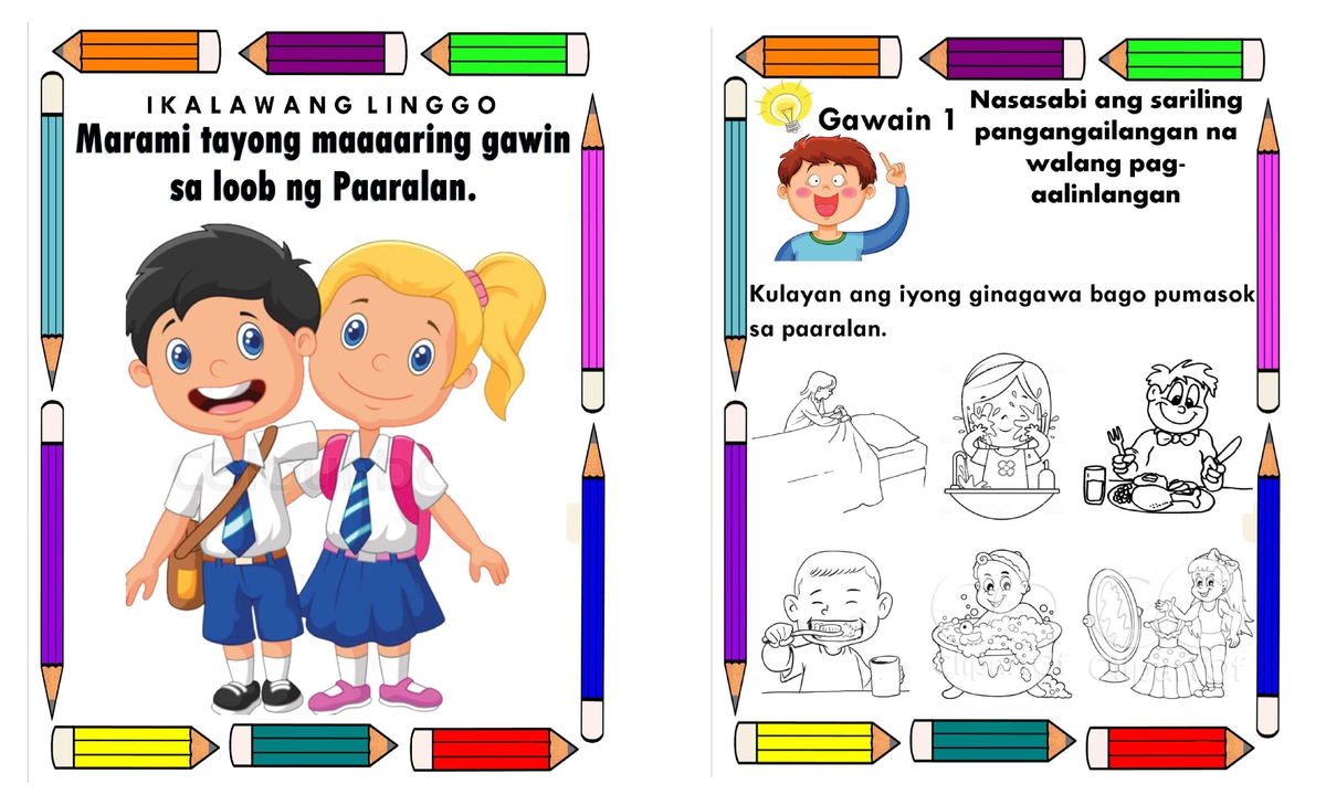 IKALAWANGLINGGO Week 2 - Worksheet on School Routines and Activities ...