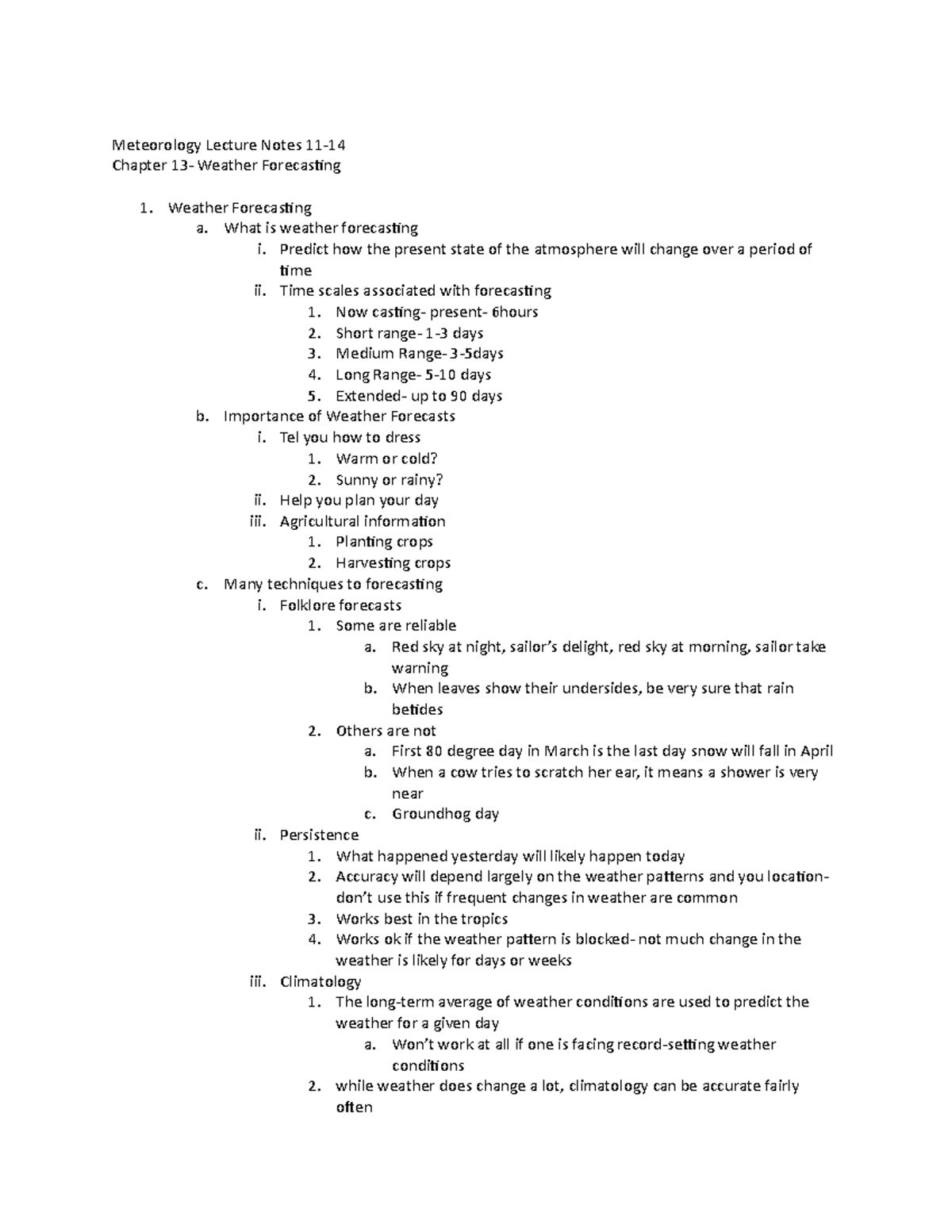 Meteorology Lecture Notes 11-14 - Meteorology Lecture Notes Chapter ...