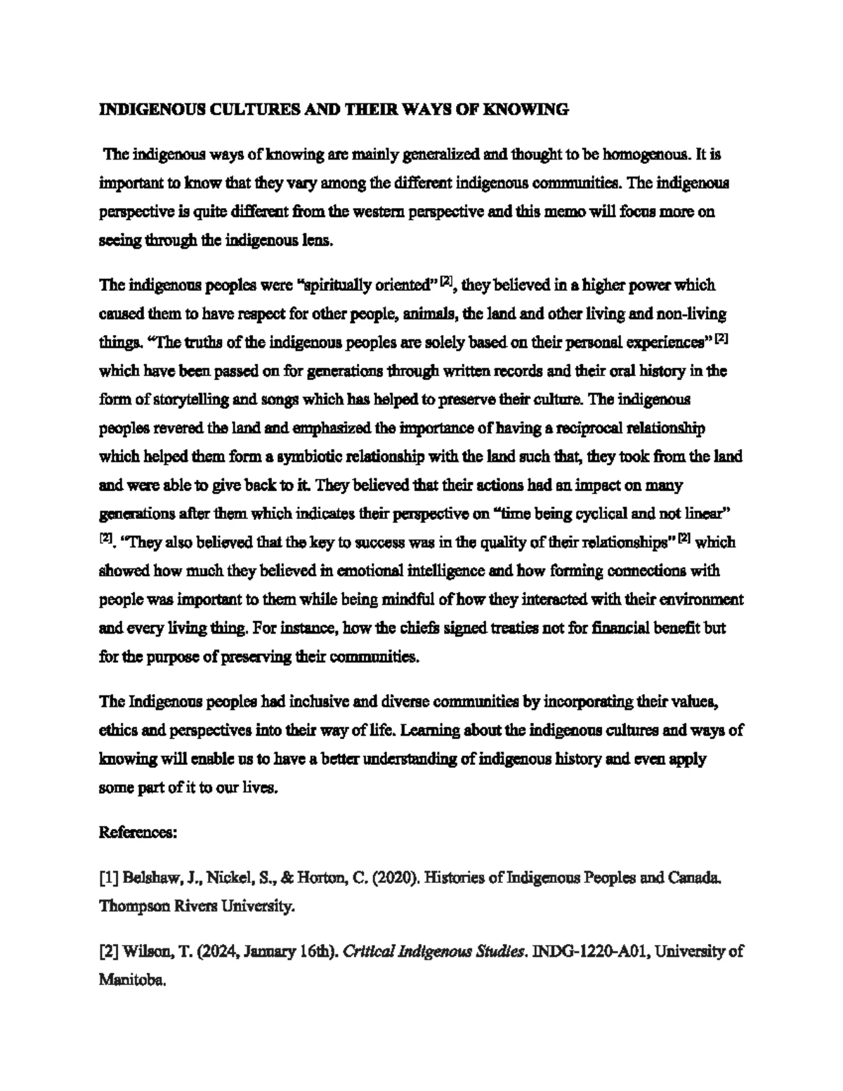Reflection Paper on Indigenous Terminology & History - INDG-1220-D01 ...
