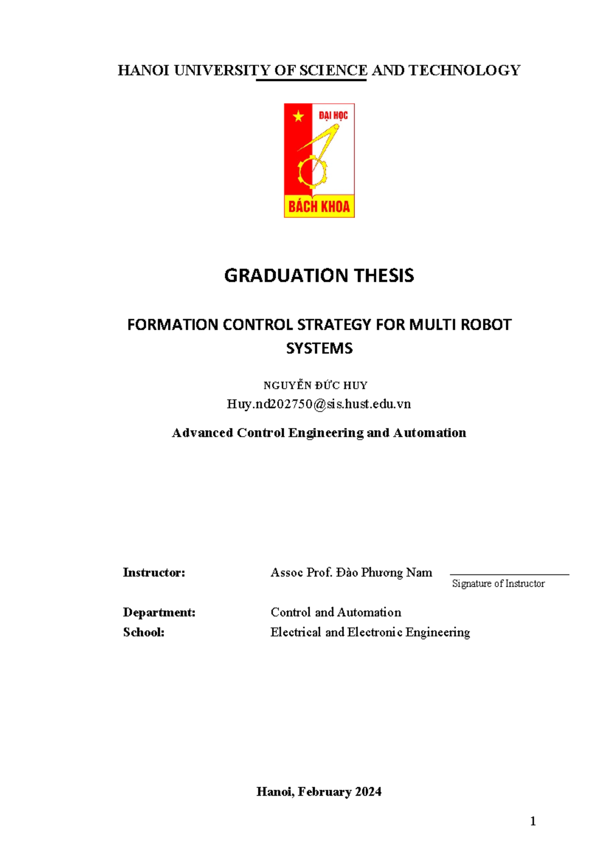 Formation Control Strategy for Multi-Robot Systems - Graduation Thesis ...