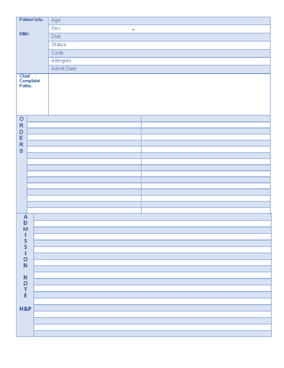 Clin+Prep+Data+Form - Data form - Patient Info. RM#: Age: Sex: Diet ...