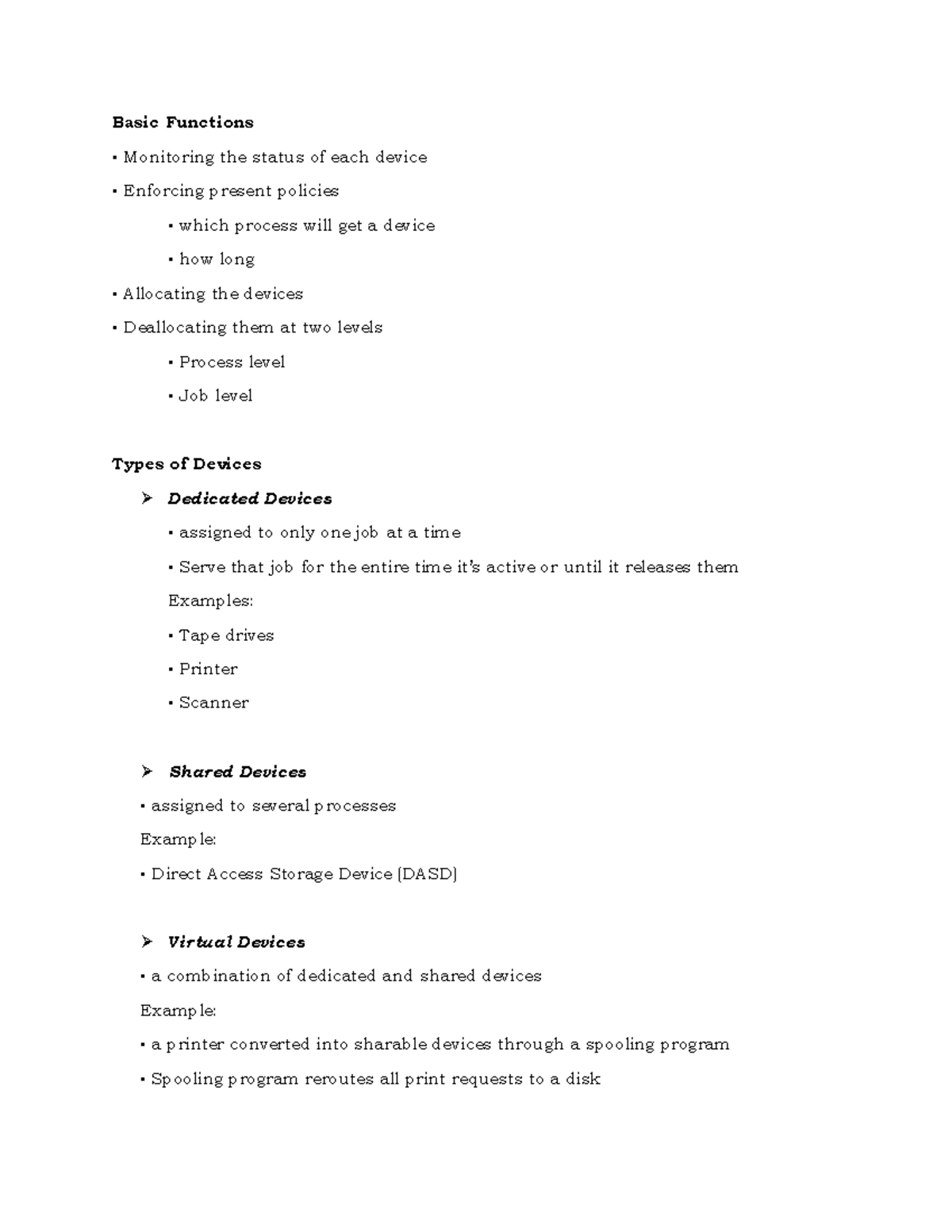 Types of Devices and Storage Media - Basic Functions Monitoring the ...