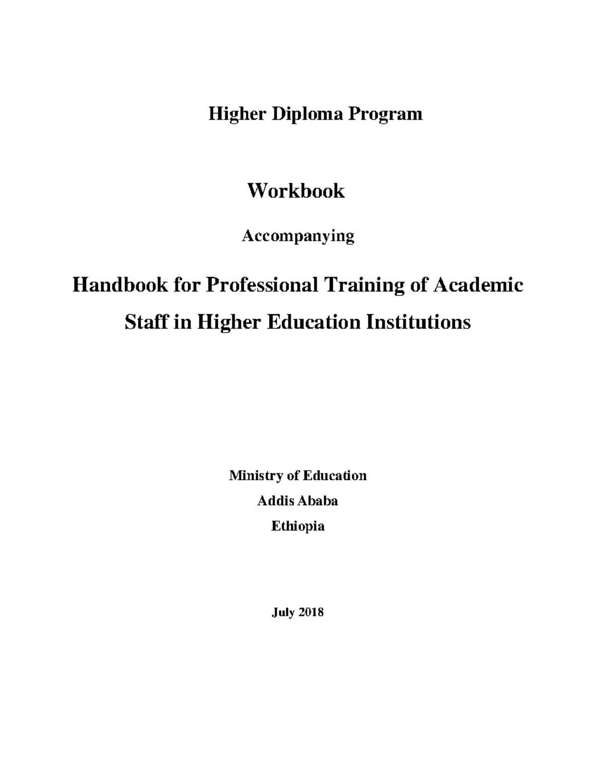 HDP 2018: Understanding Higher Education - Module One Lecture Notes ...