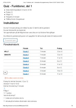 Quiz - Repetitionssatser Introduktion till programmering i Python ...