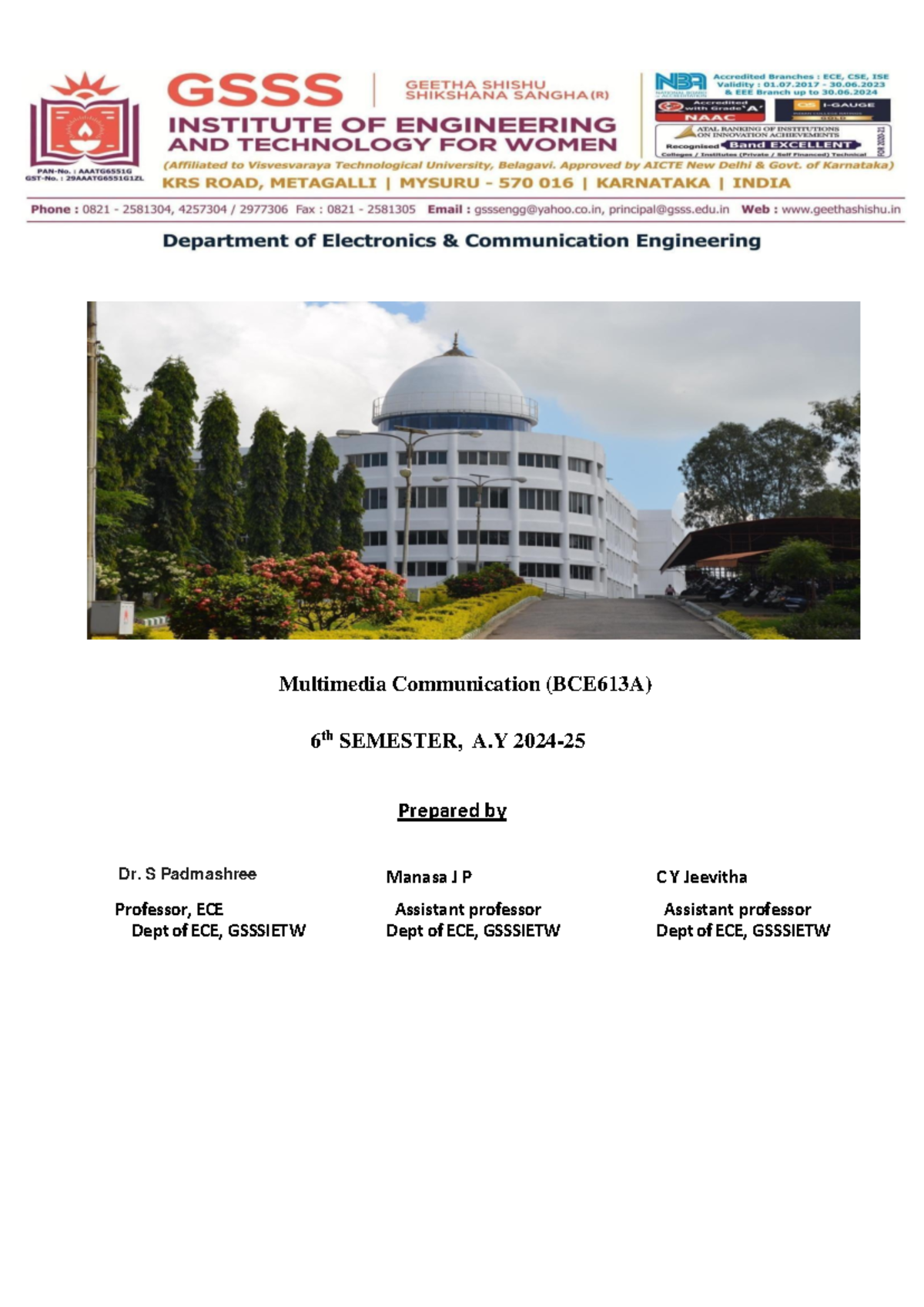 Multimedia Communication (BCE613A) 6th Semester Notes - Studocu