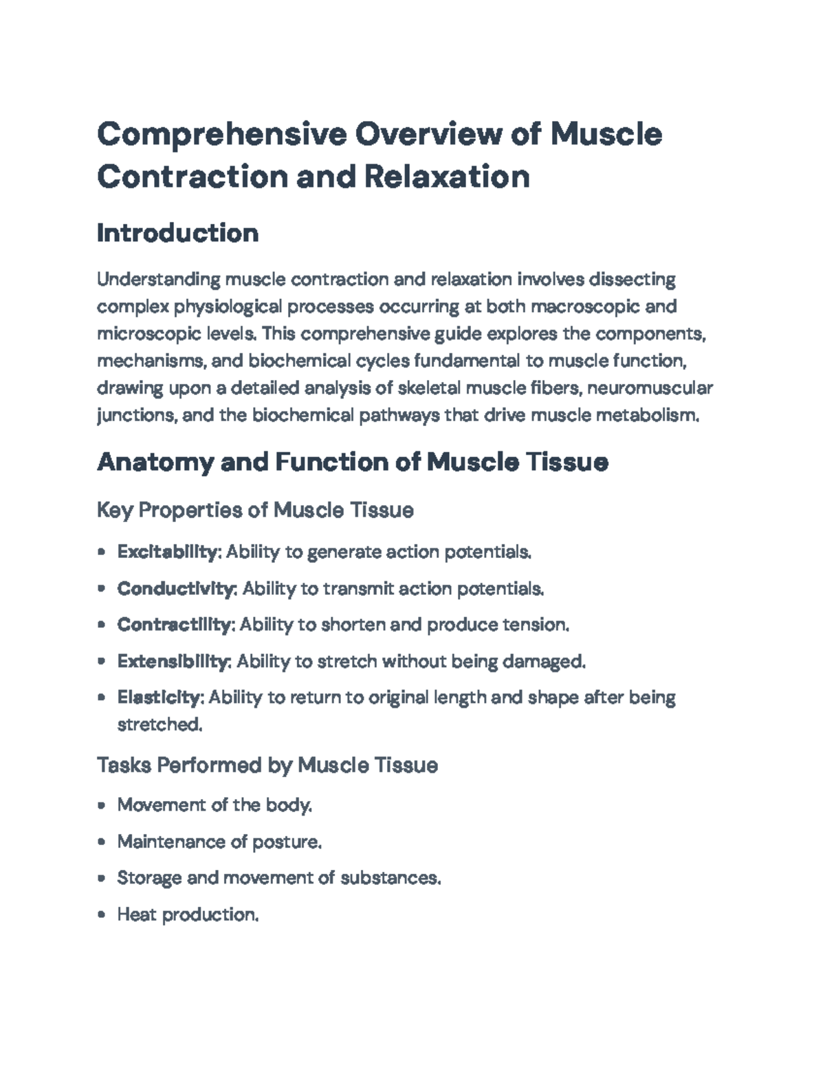 Comprehensive Guide to Muscle Contraction & Relaxation (Physiology ...