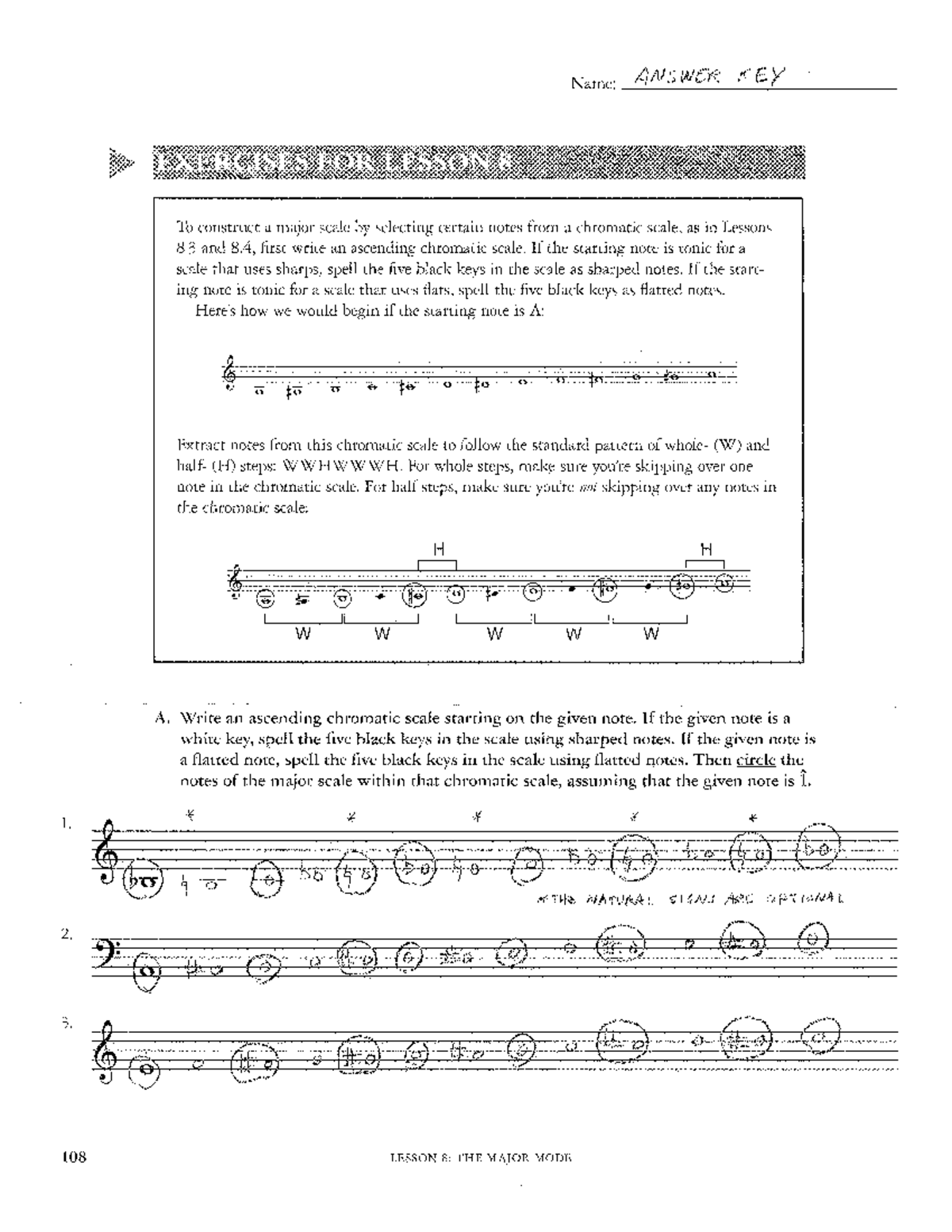 Lesson 8: Written Exercises Answer Key for Major Scales - Studocu