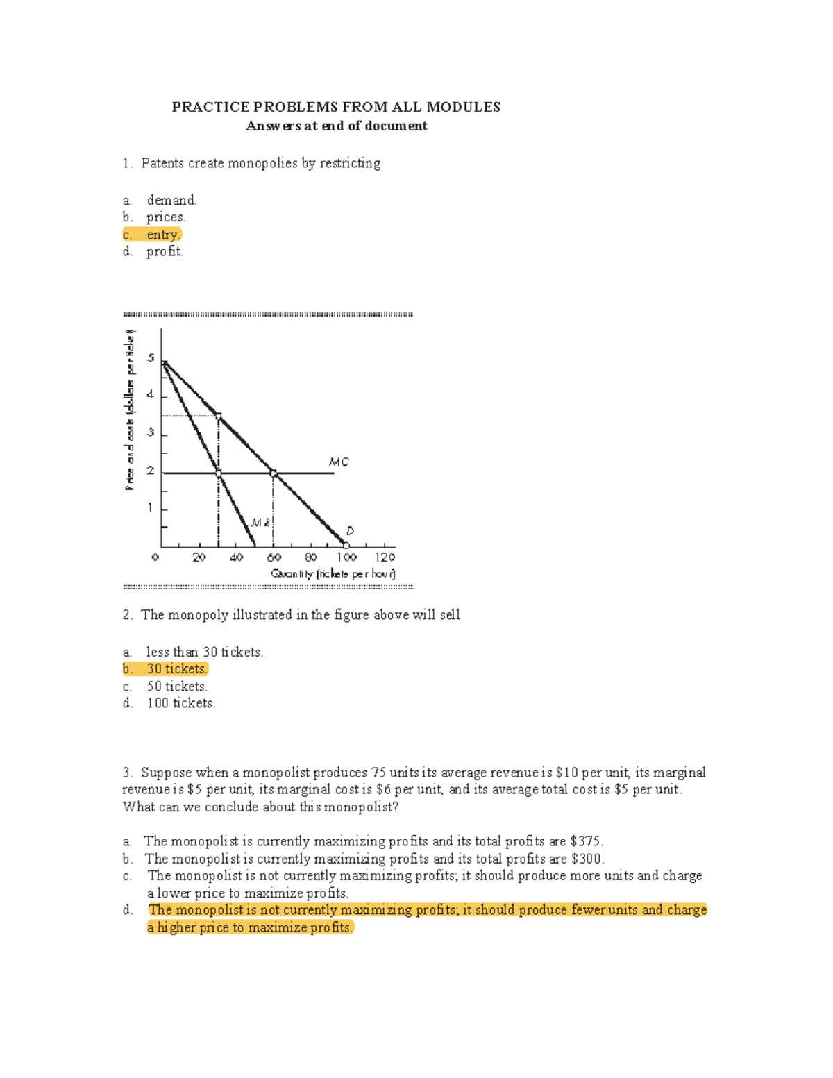 Extra Practice Problems (#4) for All Chapters in Economics - Studocu