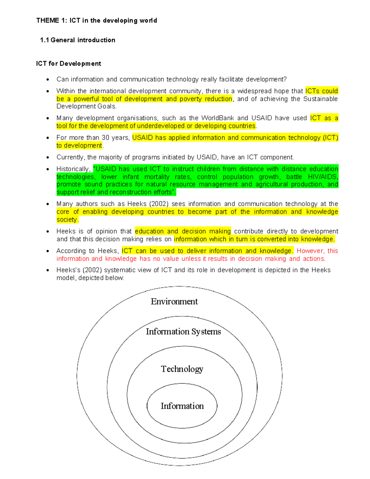 Theme 1: ICT for Development in the Global South - Notes 2024 - Studocu