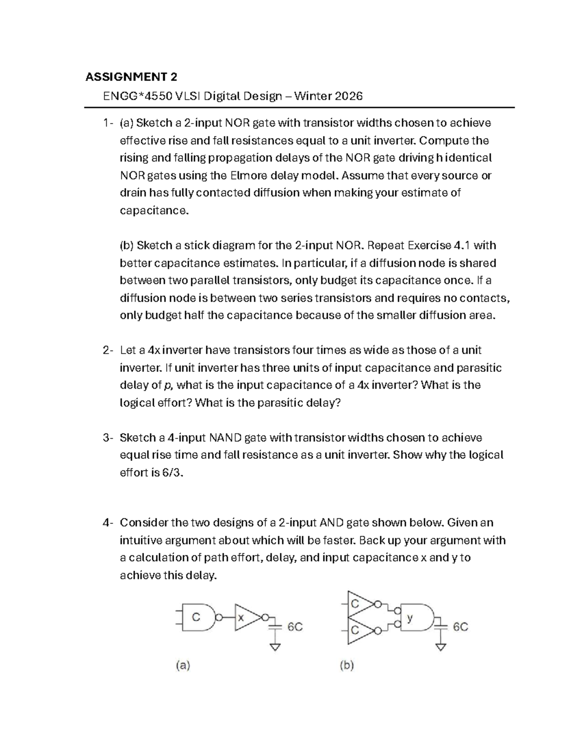 VLSI Digital Design Assignment 2: NOR & NAND Gate Analysis Winter 2026 ...
