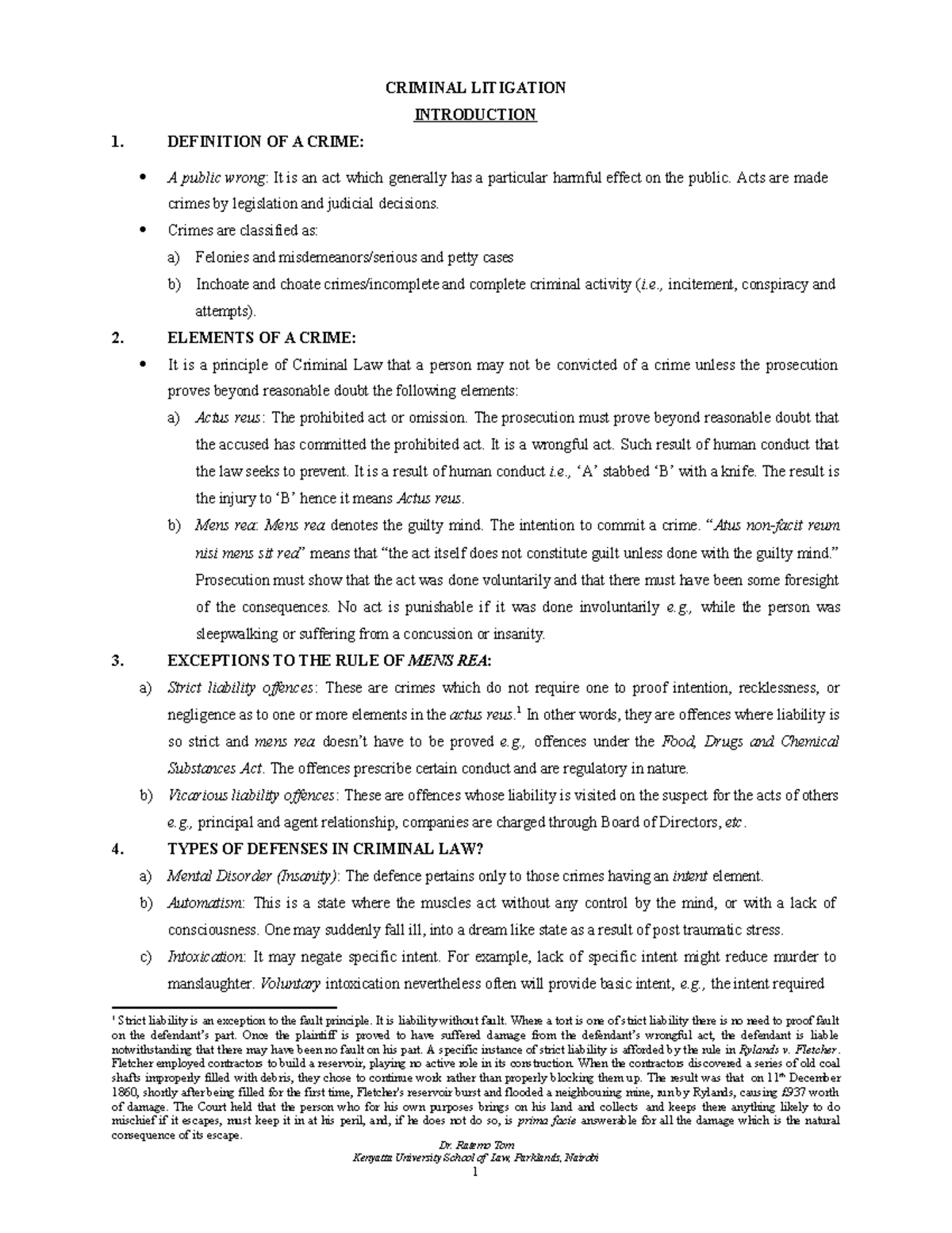 CRIMINAL LITIGATION: Key Concepts and Jurisdiction Overview (LAW 101 ...