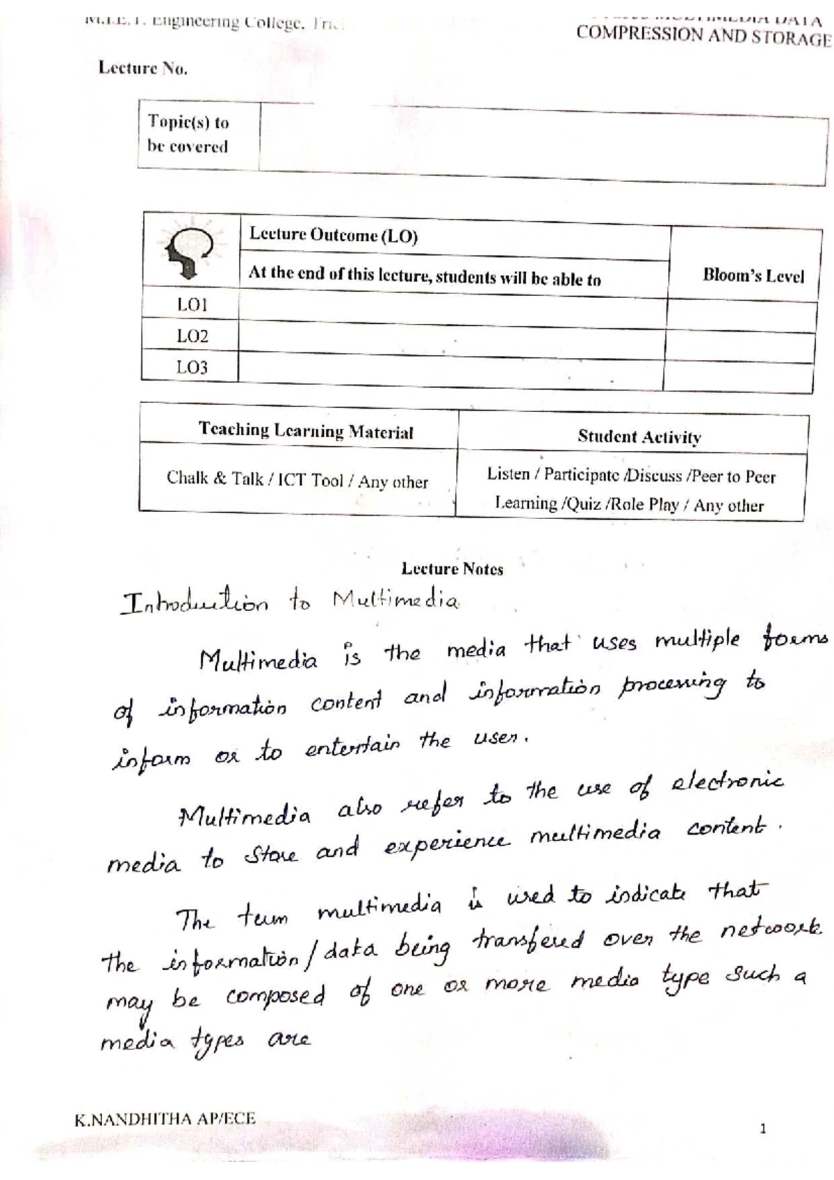 MDCS Unit 1, 2, 3: S-Notes on Arithmetic & Image Compression Techniques ...