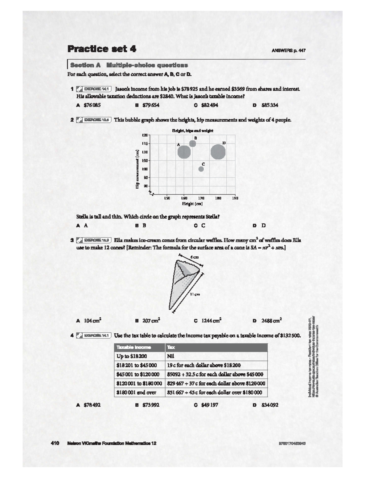 Practice Set 4 Answers - VICmaths Foundation Mathematics 12 - Studocu