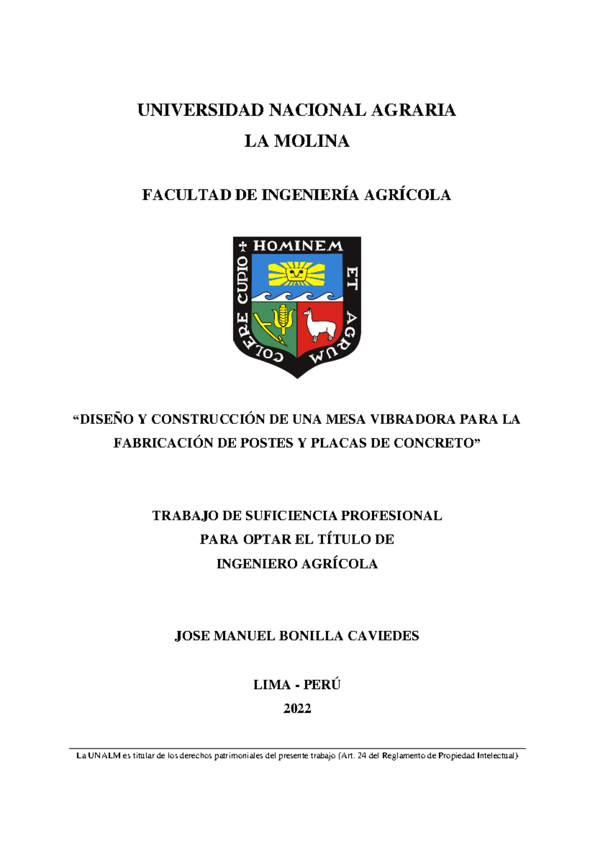 TSP - Diseño y Construcción de Mesa Vibradora para Concreto - Document Preview
