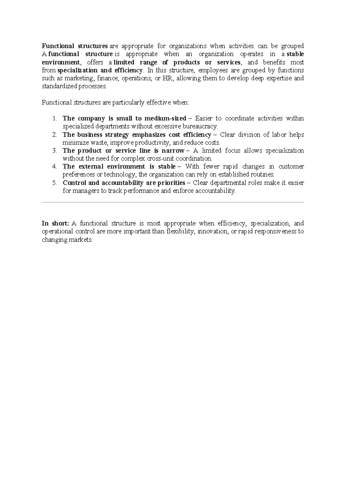 Functional Structures in Stable Environments: Key Benefits and ...