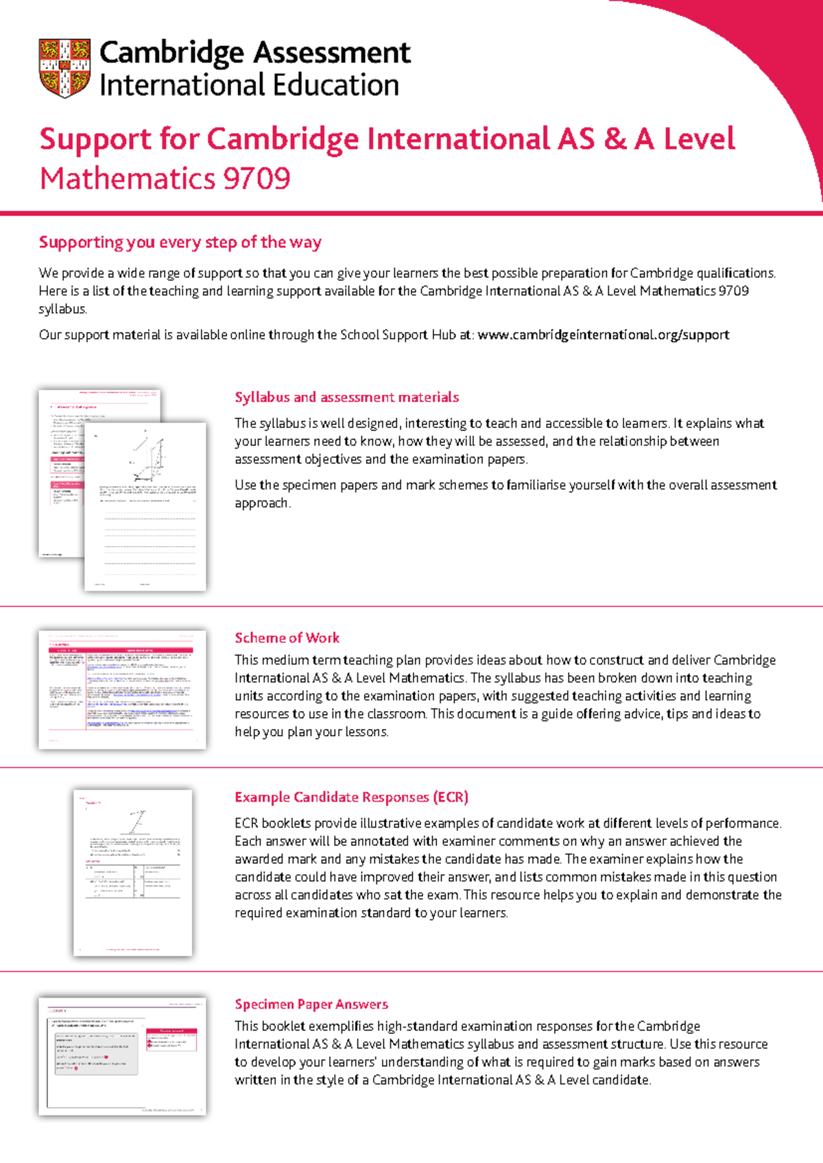 641183 support for mathematics - Supporting you every step of the way ...
