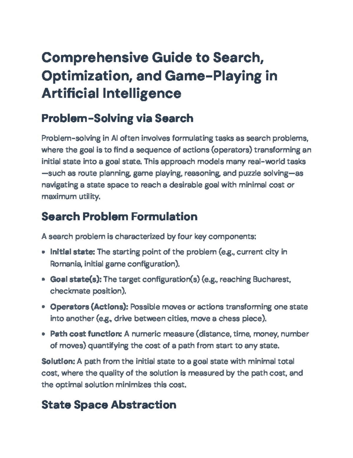 Comprehensive Guide to Search Strategies and Optimization in AI - Studocu