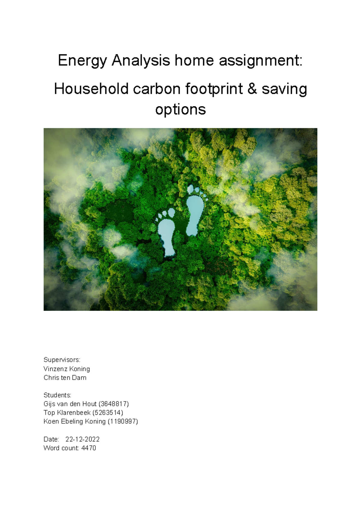 Energy Analysis Home Assignment EK: Household Carbon Footprint ...