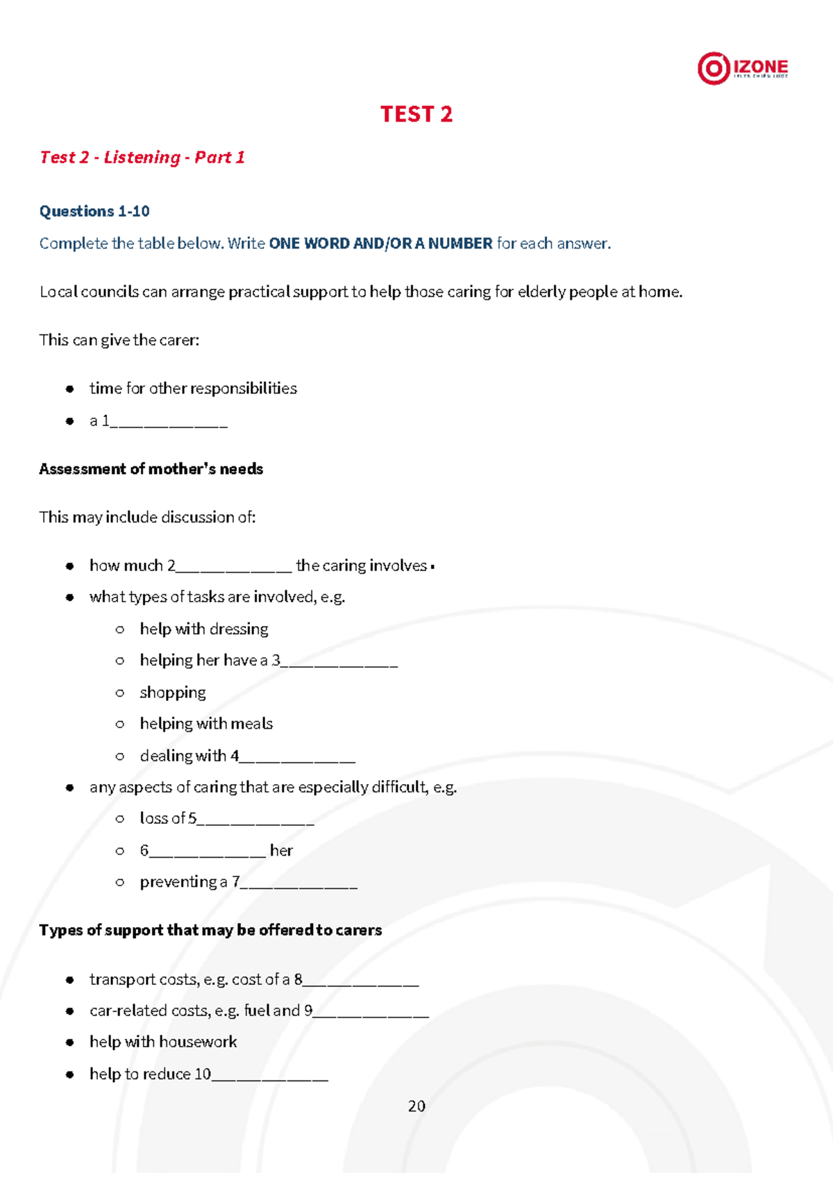 Cambridge 20 21 26 - IELTS Listening Test 2 Questions and Answers - Studocu