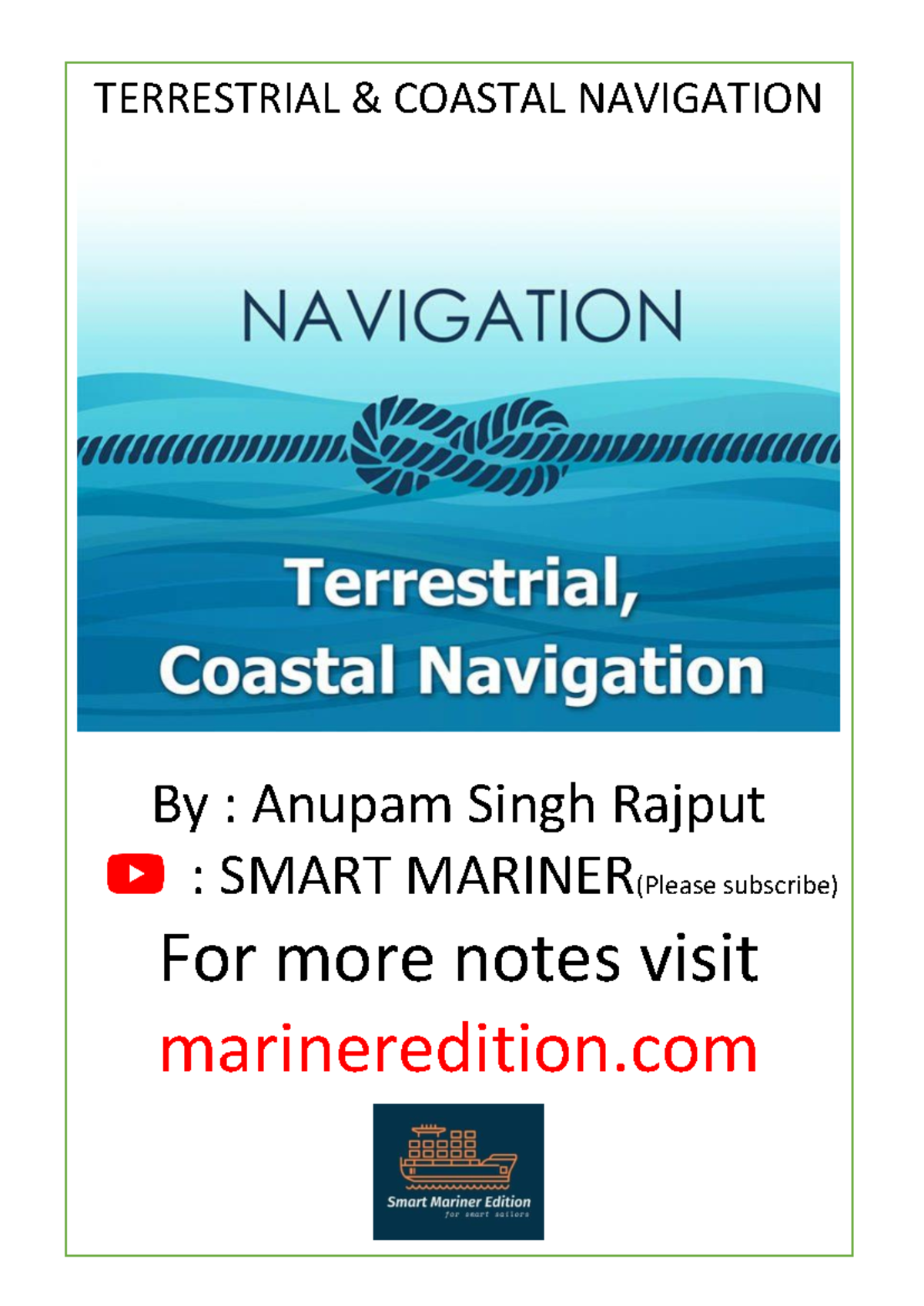 2M TCN Final Exam Notes: Terrestrial & Coastal Navigation by Anupam ...