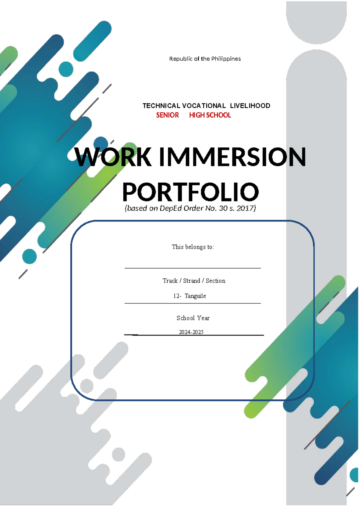 SHS Work Immersion Portfolio: Guidelines & Reflections - Studocu