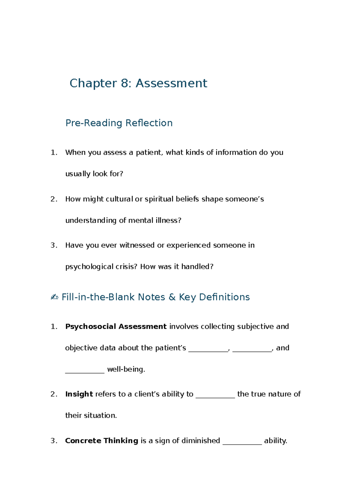 NUR 2459 Module 3 Assessment & Legal/Ethical Issues Reflection Guide ...