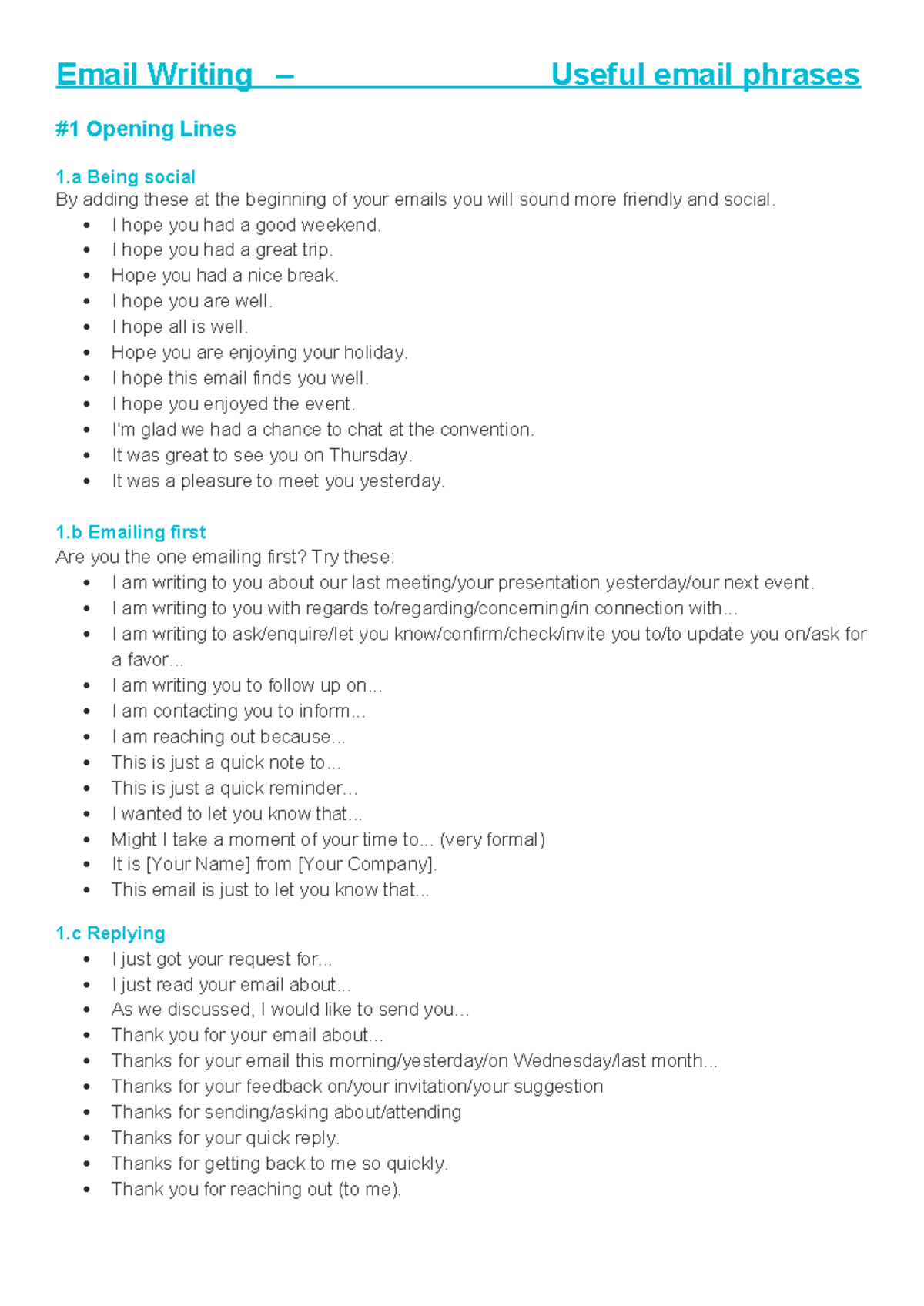 Email Writing: Useful Phrases for Friendly Communication - Studeersnel