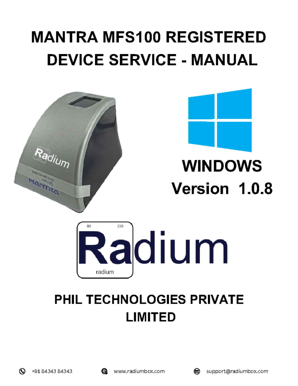 Mantra MFS100 RD Service Manual - Windows Version 1.0.8 Guide - Studocu