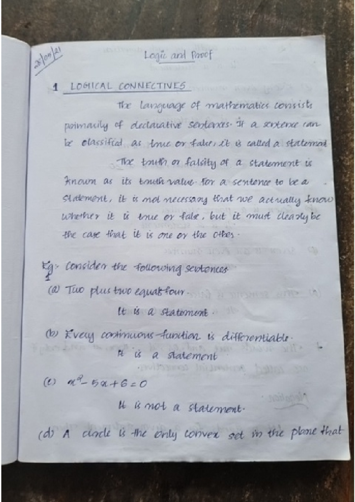 S2 Logic and Proof 1 - Bsc Mathematics - Studocu