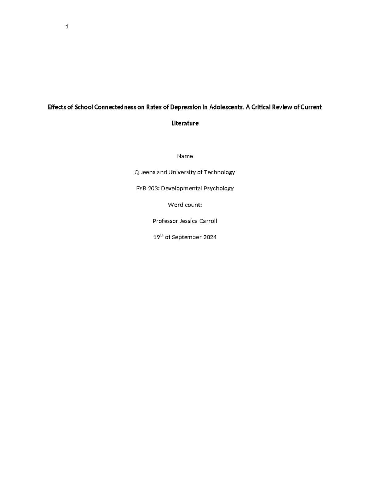 Effects of School Connectedness on Adolescent Depression: A Review (PYB ...