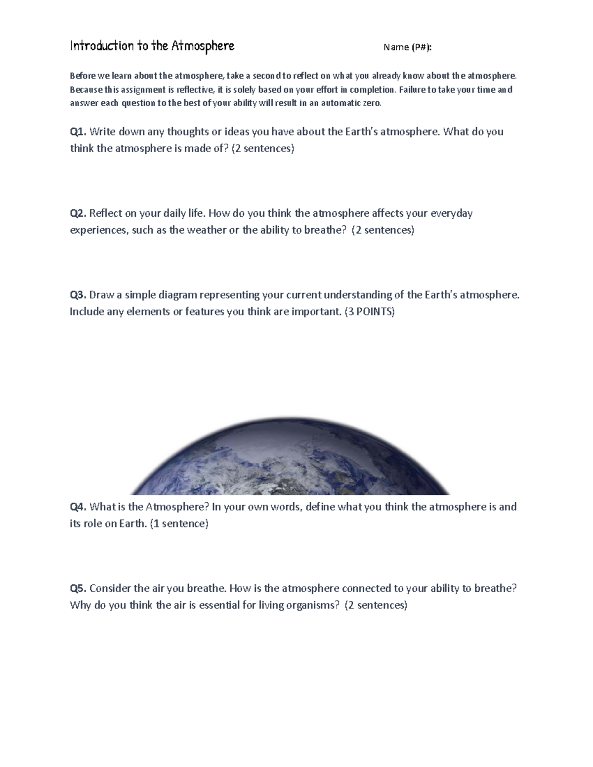02. Reflective Assignment: Understanding the Atmosphere - Studocu