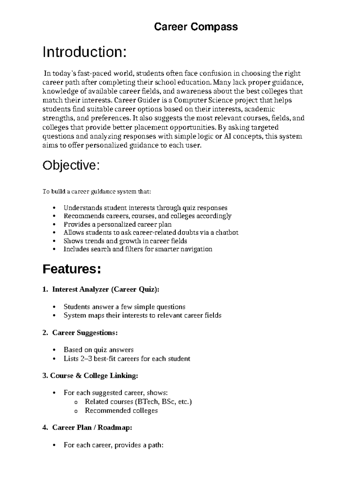 Career Compass: A Personalized Career Guidance System (CS Project ...