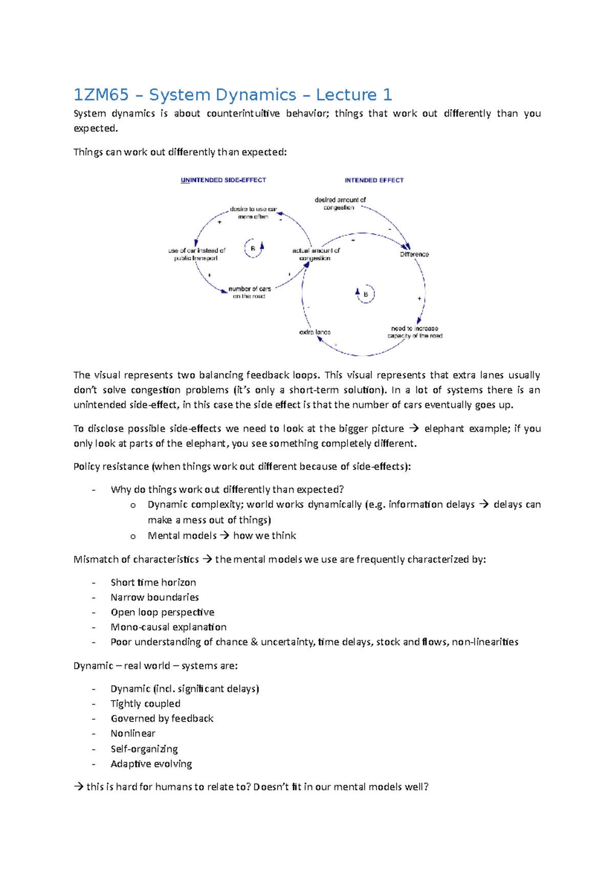1ZM65 - System Dynamics Lecture Notes: Understanding Feedback Loops ...