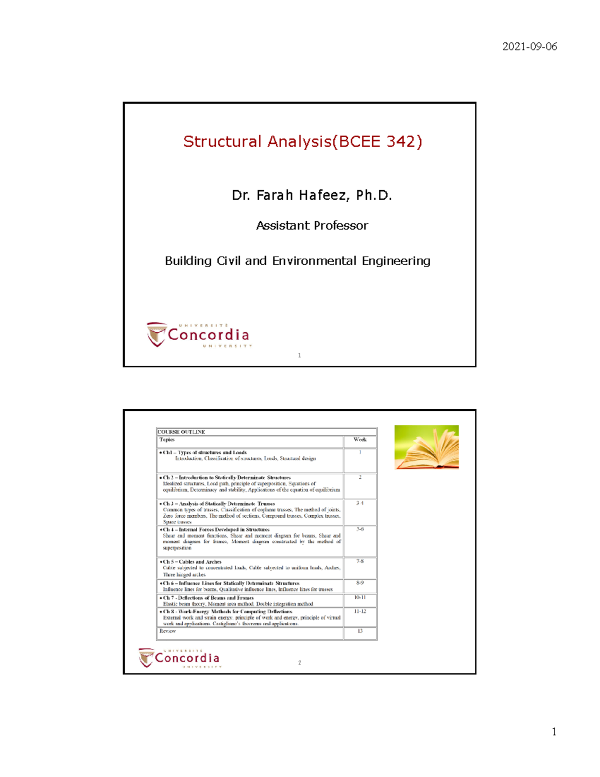 Structural Analysis Lecture Notes (BCEE 342) - Chapter 1 Overview - Studocu