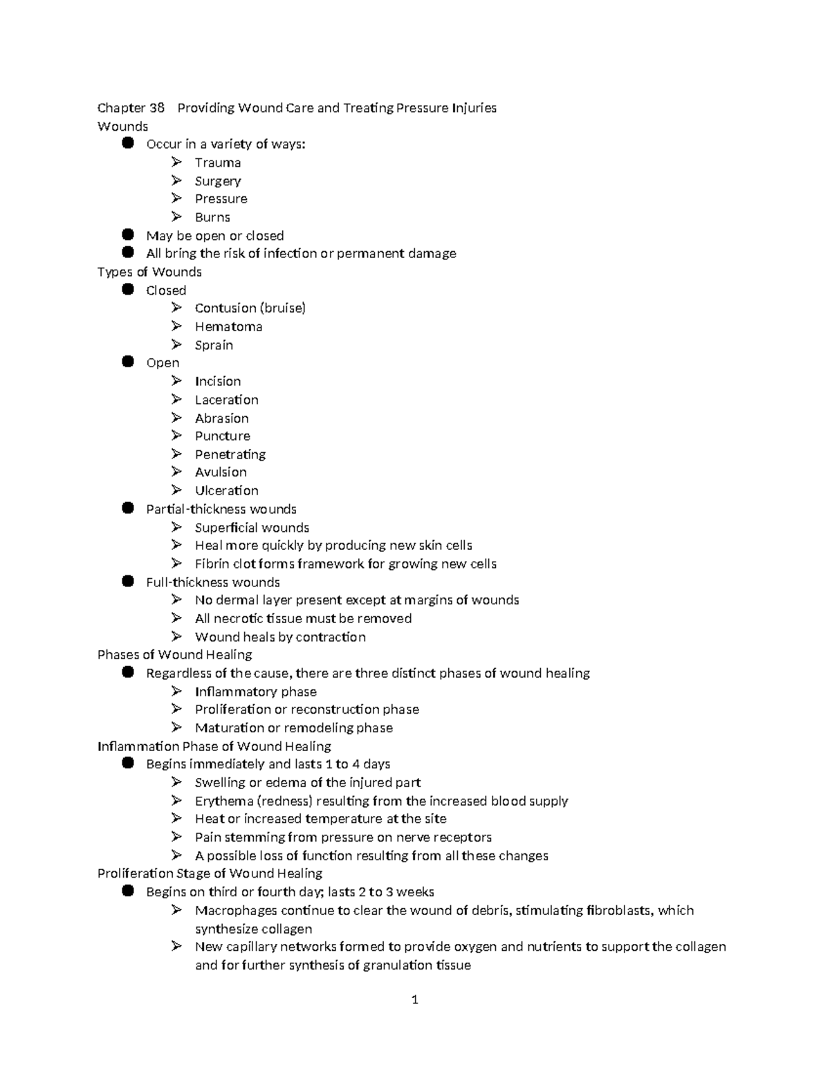 Chapter 38 Study Guide: Wound Care & Pressure Injury Treatment - Studocu