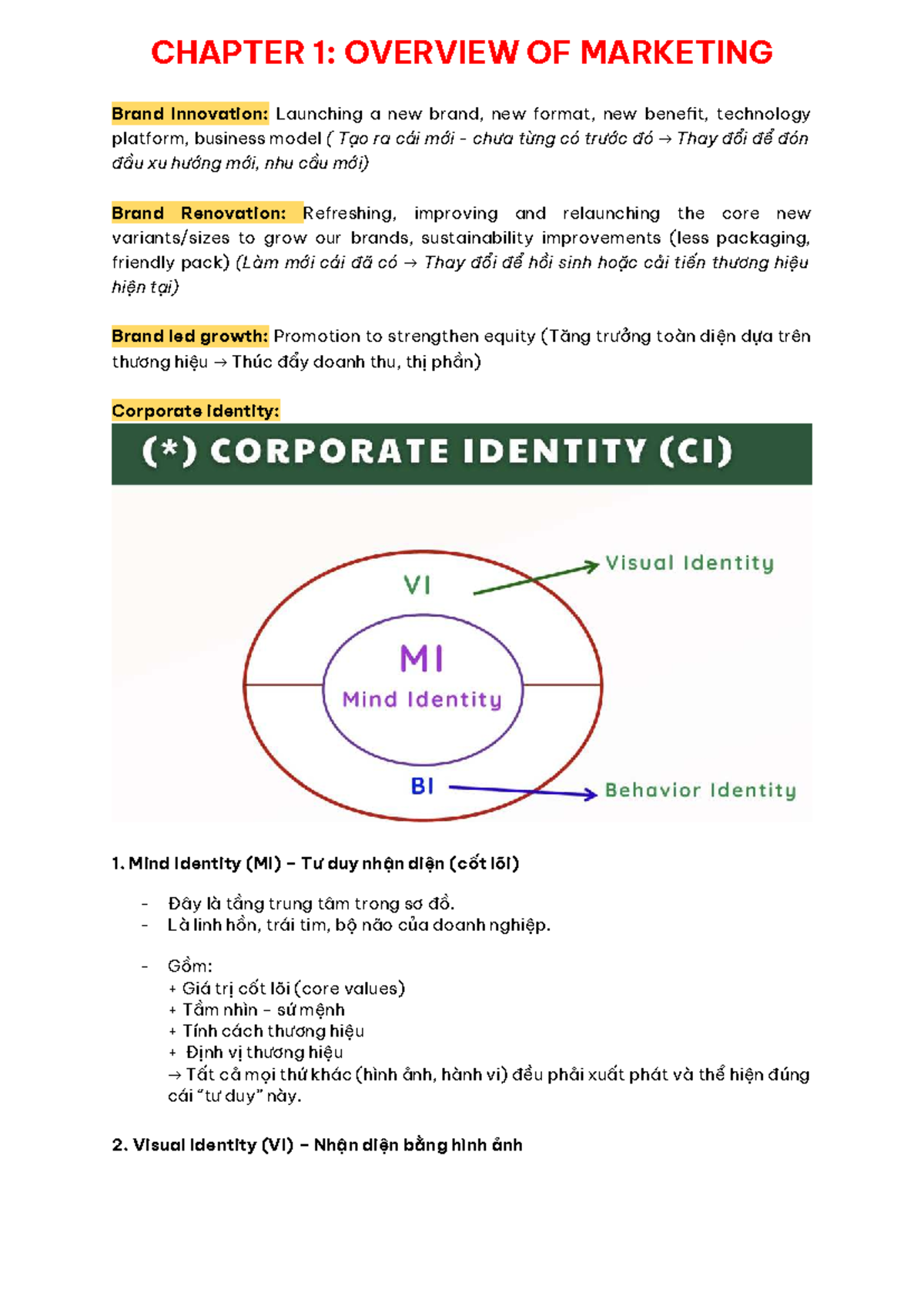 MARKETING 101: CHAPTER 1 - OVERVIEW OF BRAND STRATEGIES - Studocu