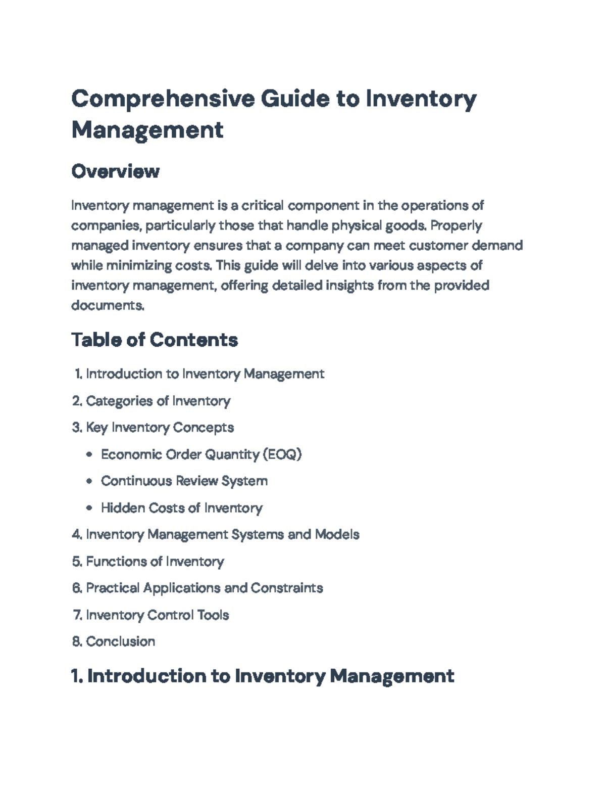 Comprehensive Guide to Inventory Management Strategies and Concepts ...