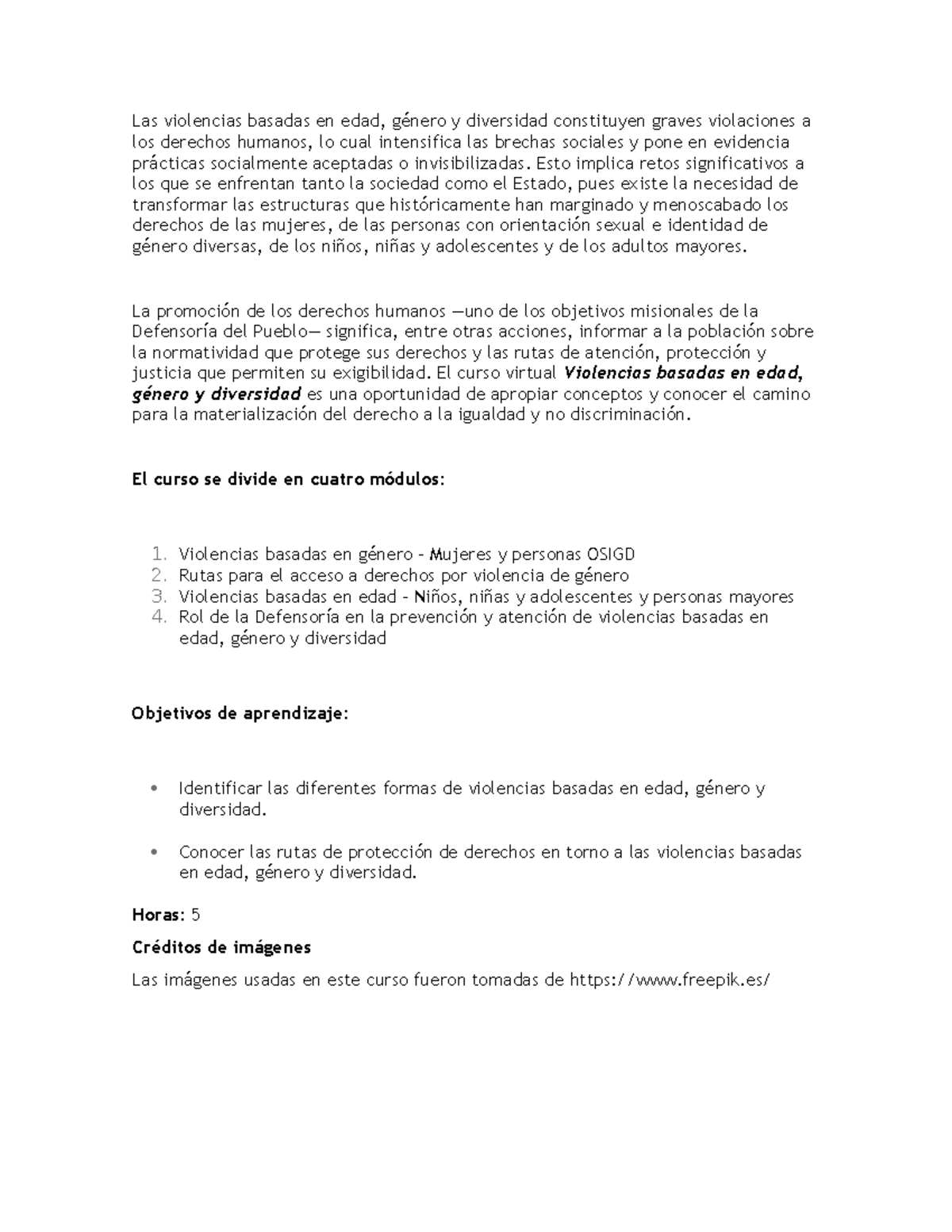 Curso Virtual sobre Violencias Basadas en Edad y Género: Un Enfoque ...